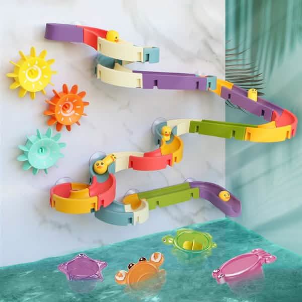 Baby Bath Toys DIY Marble Race Run Assembling Track 1
