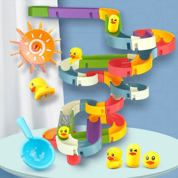 Baby Bath Toys DIY Marble Race Run Assembling Track 5