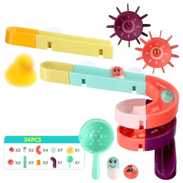 Baby Bath Toys DIY Marble Race Run Assembling Track 11