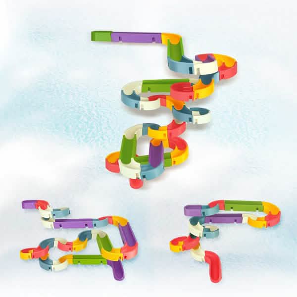Baby Bath Toys DIY Marble Race Run Assembling Track 6