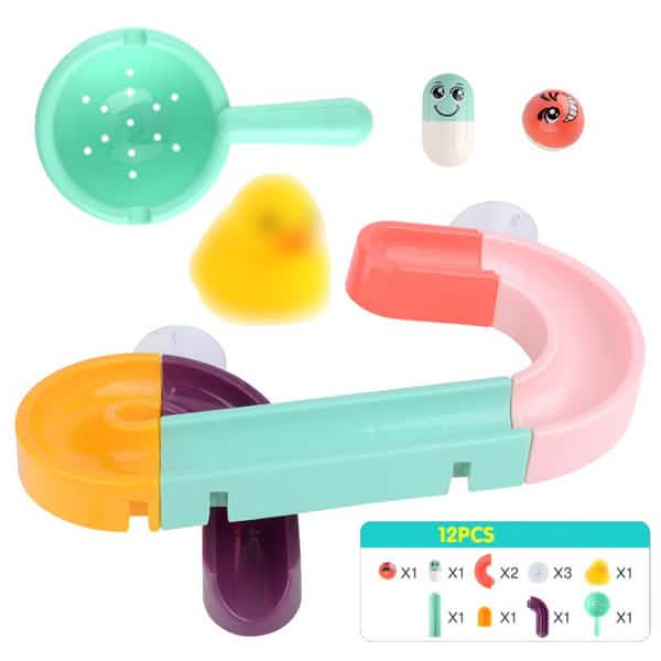 Baby Bath Toys DIY Marble Race Run Assembling Track 10