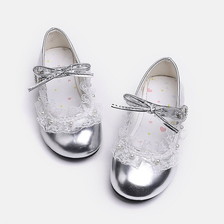 Girl Princess Shoes Fashion Versatile Small Leather Shoes Girl Lolita High Heels Bow Single Shoes Trendy 5