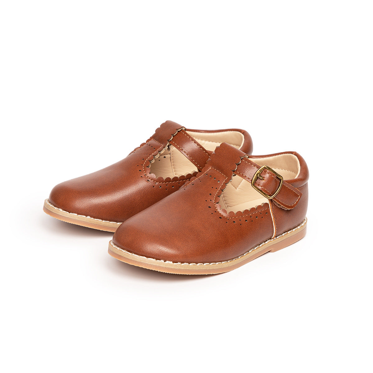 Girls' British Style Leather Shoes Hollow Breathable 8