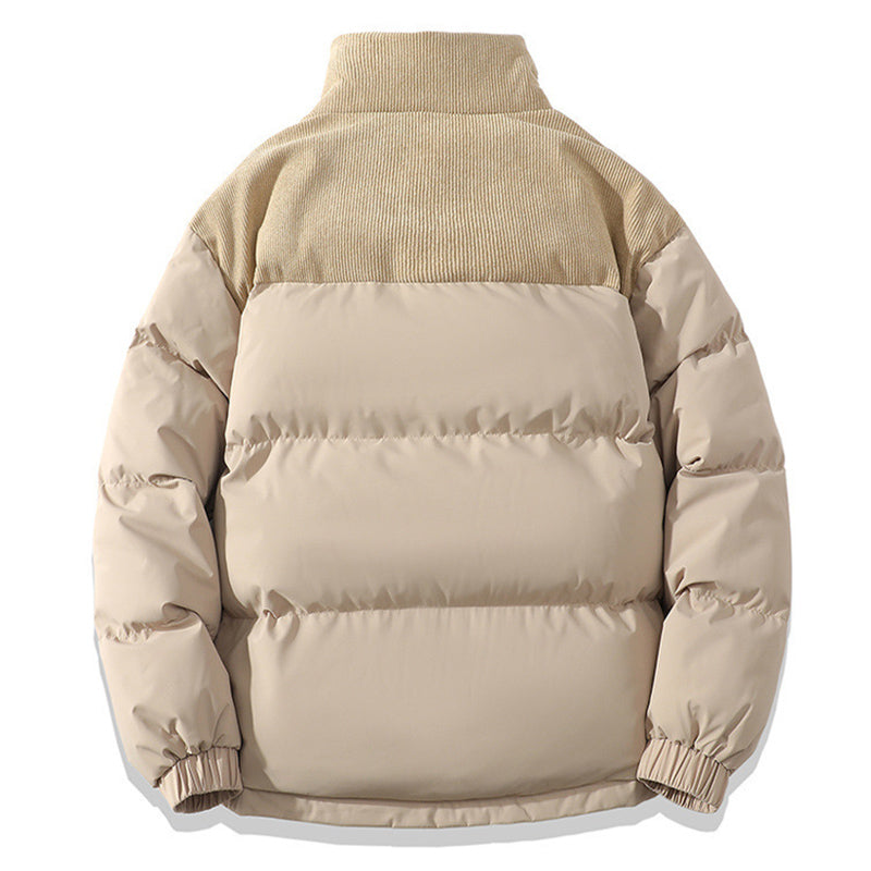 Winter Stand Collar Contrast-colored Coat Cotton Padded Jacket For Men Women Clothing 4