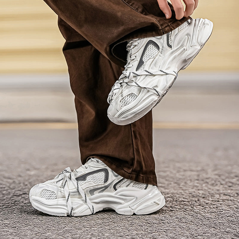 European Style Men's Shoes, New Spring & Autumn Arrivals, High-End Mesh Casual Athletic Sneakers, Thick Sole Height-Boost Trendy Dad Shoes 4