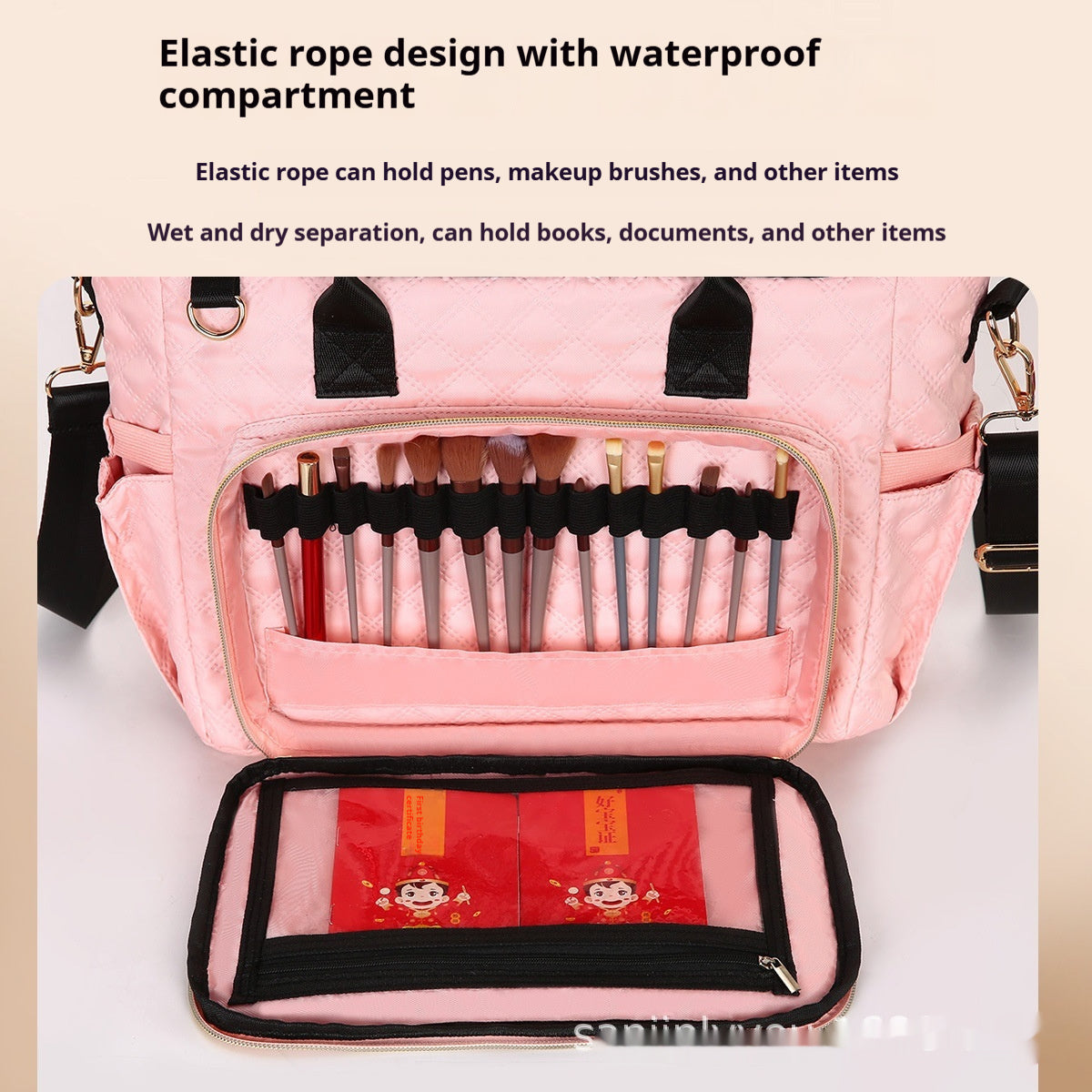 Diaper Bag Baby Outing Backpack Large-Capacity Waterproof Small Square 5