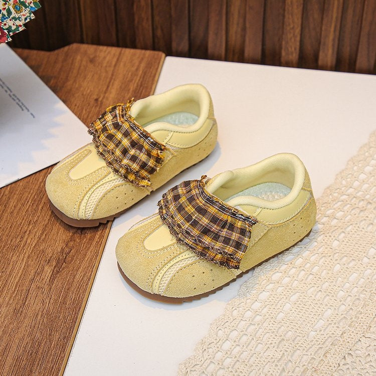 2026 Spring And Autumn New Arrival Girls' Sneakers, Soft Non-slip Breathable Casual Running Shoes, Stylish Versatile Kids' Retro Sport Shoes 4