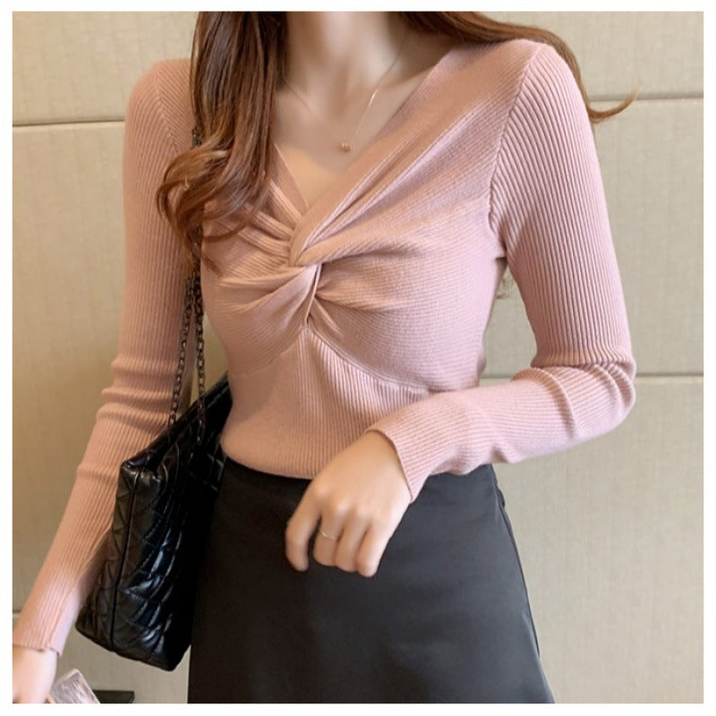 Autumn And Winter Clothing New Kinked Design Slim-fit Cashmere Knitwear For Women 6