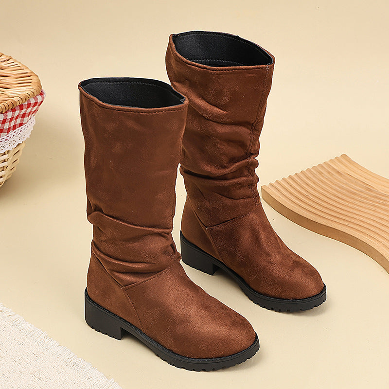 Korean-style Velvet-lined High-top Kids' Fashion Boots 3