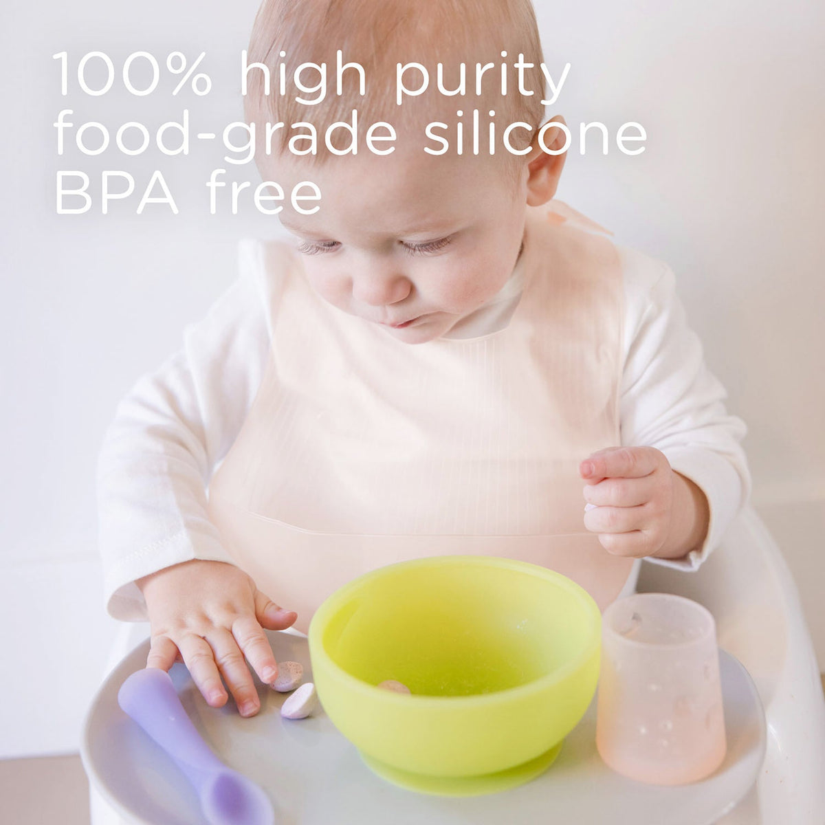 Silicone Bib with Pocket, Waterproof, Adjustable, 6 Months+ 7