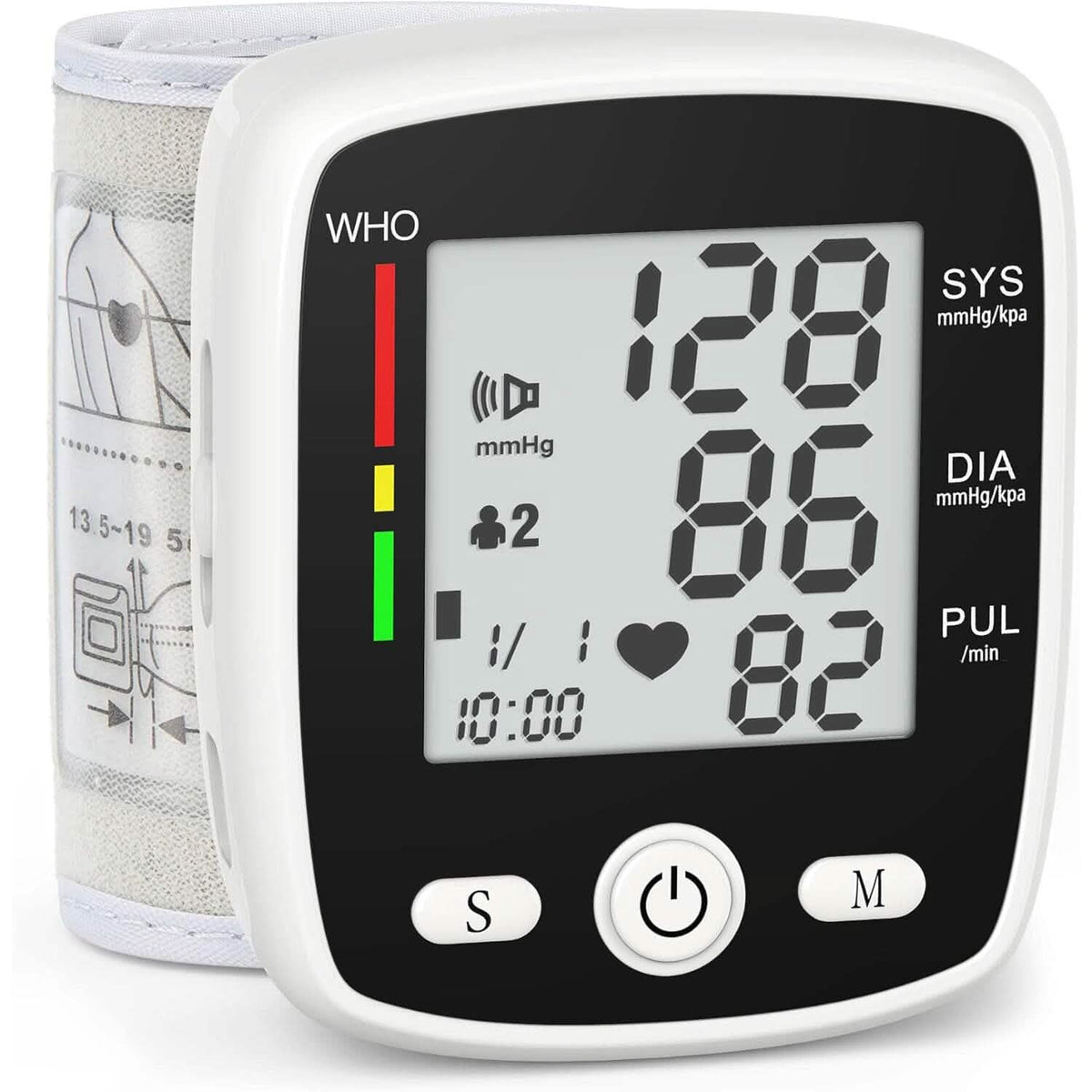 Blood Pressure Monitor Digital Wrist BP Machine Automatic BP Cuff with 2 Users 180 Memory Voice Large LCD Display 1
