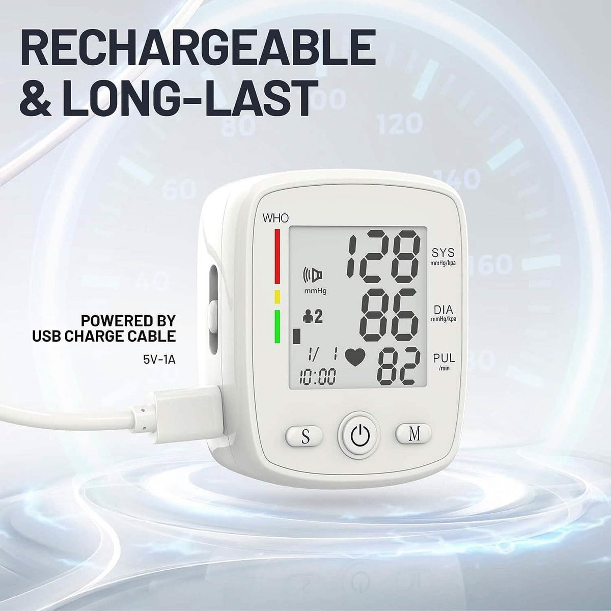 Blood Pressure Monitor Digital Wrist BP Machine Automatic BP Cuff with 2 Users 180 Memory Voice Large LCD Display 4