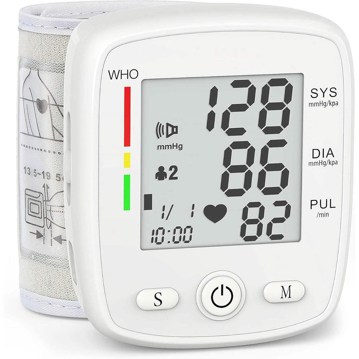 Blood Pressure Monitor Digital Wrist BP Machine Automatic BP Cuff with 2 Users 180 Memory Voice Large LCD Display 2