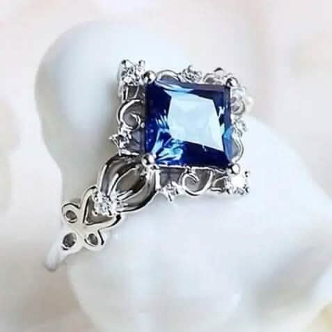 Blue Bead Decor Ring 1