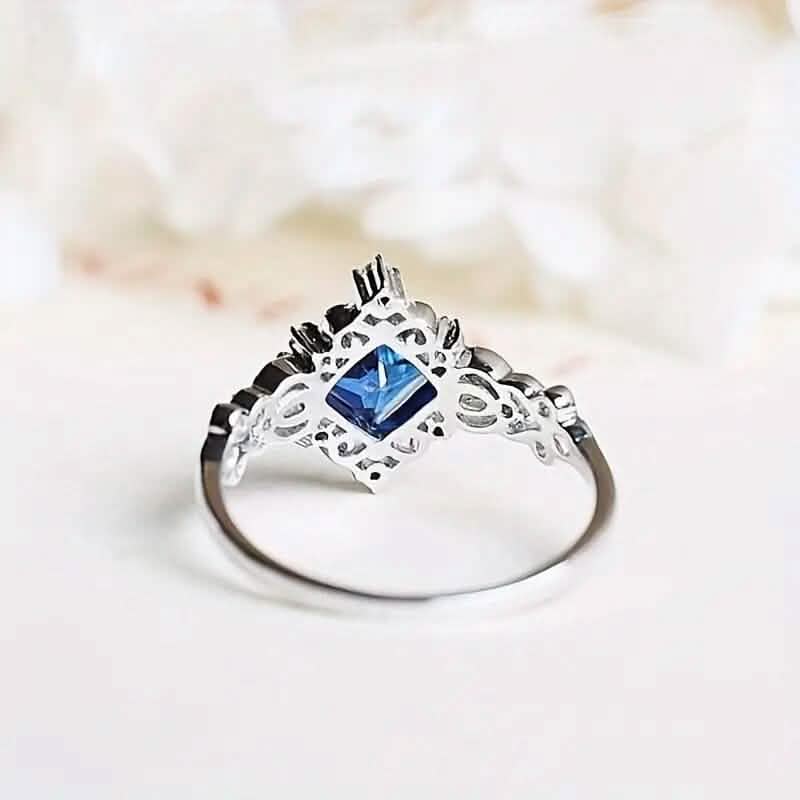 Blue Bead Decor Ring 4