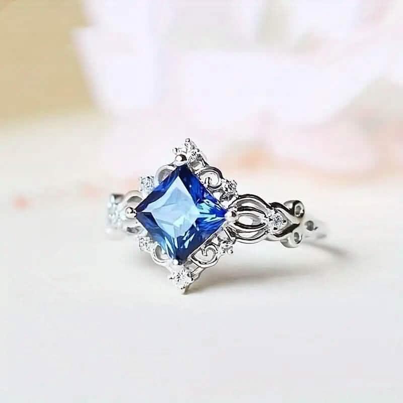Blue Bead Decor Ring 3