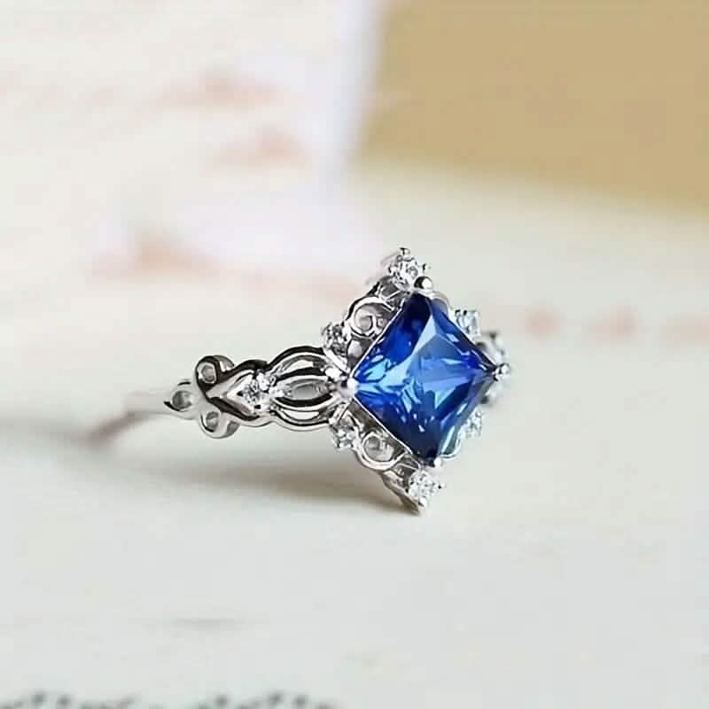 Blue Bead Decor Ring 2
