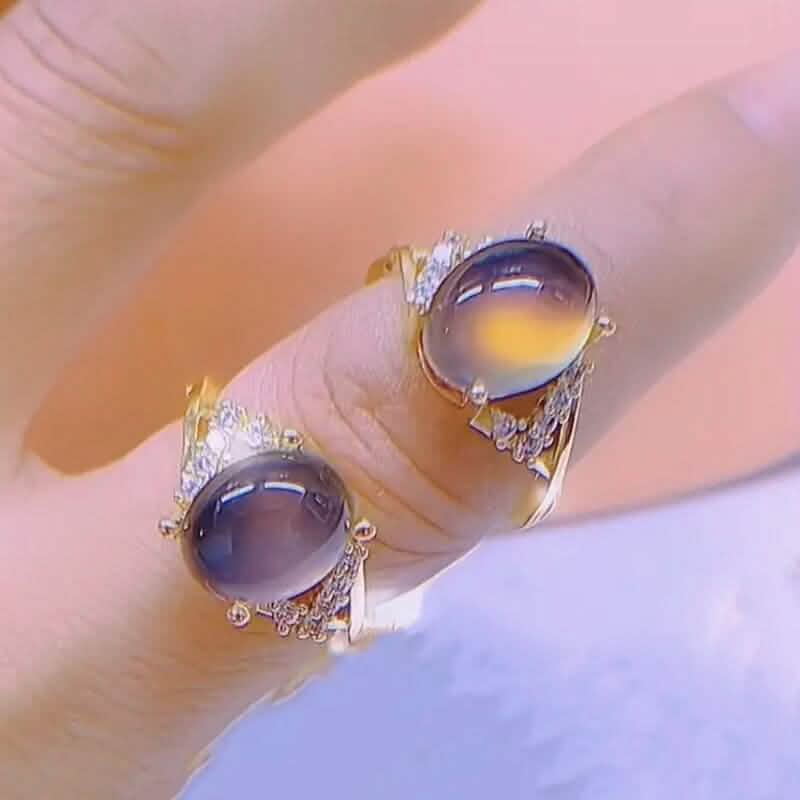 Boho Style Color Changing Mood Stone Cuff Rings 6