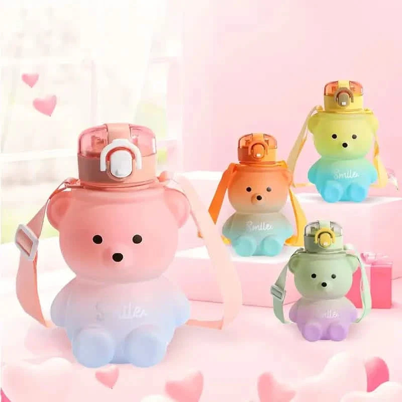 BPA-free Kawaii Bear Straw Water Bottle 10