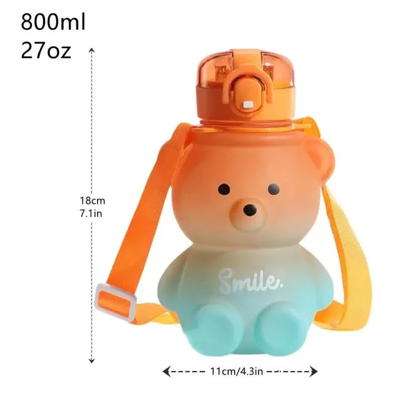BPA-free Kawaii Bear Straw Water Bottle 8