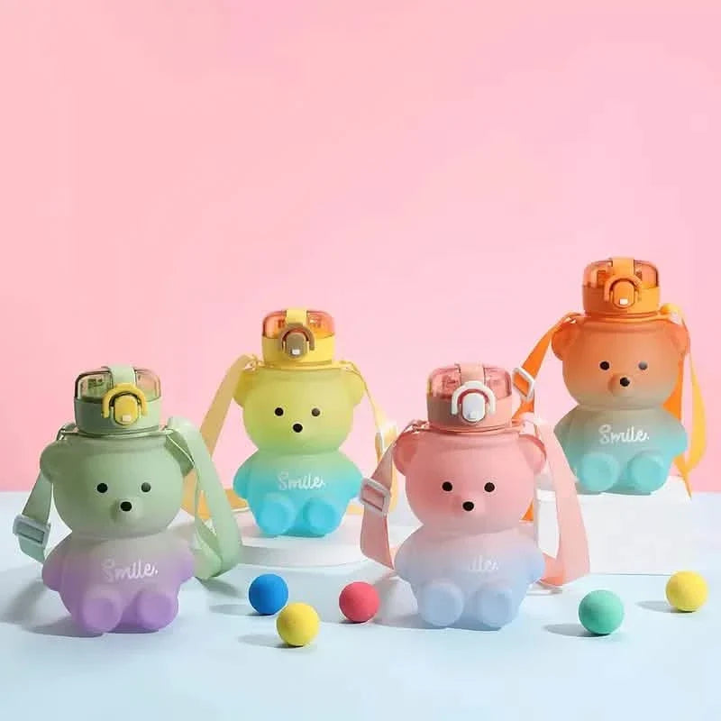 BPA-free Kawaii Bear Straw Water Bottle 5