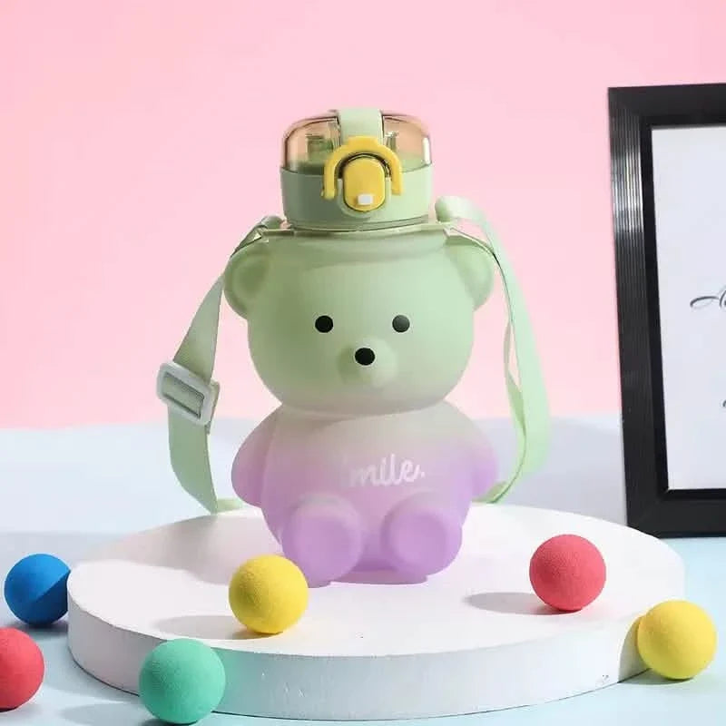 BPA-free Kawaii Bear Straw Water Bottle 2