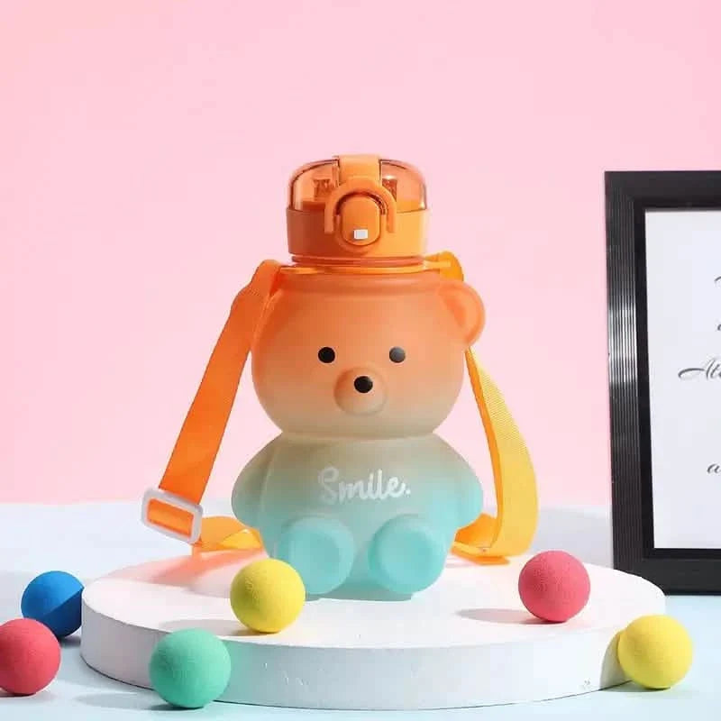 BPA-free Kawaii Bear Straw Water Bottle 3
