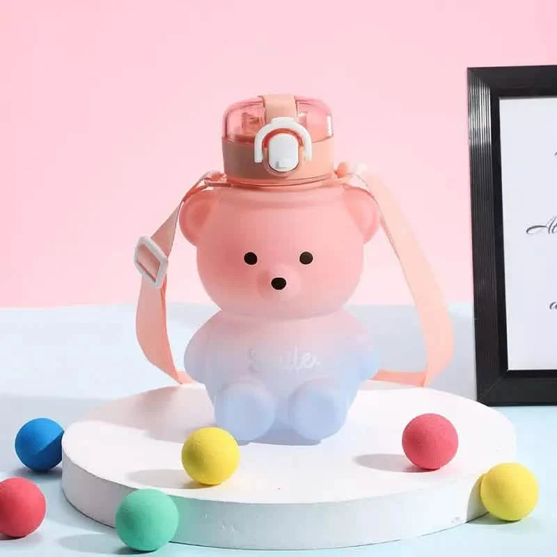 BPA-free Kawaii Bear Straw Water Bottle 1