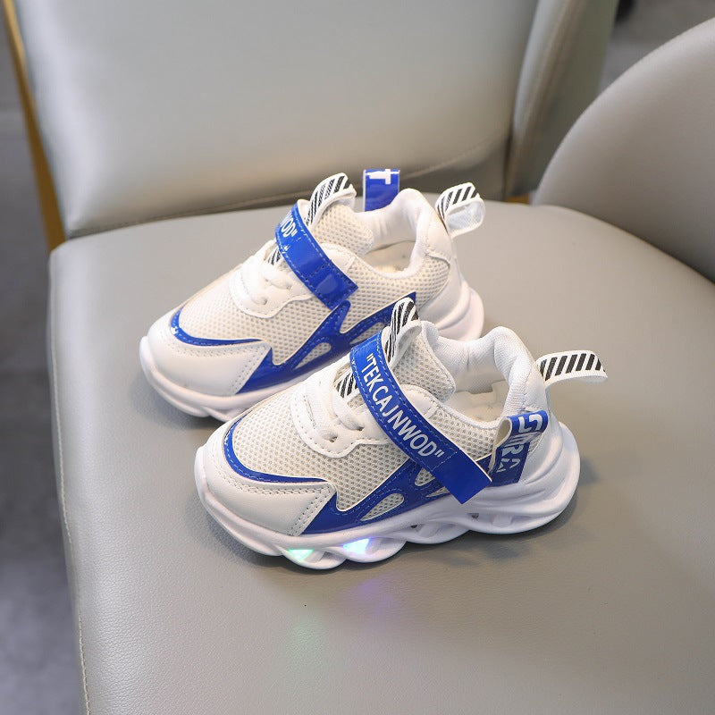 Children's Alphabet Webbing Mesh Breathable Kids Luminous Shoes Casual Sports Shoes 5