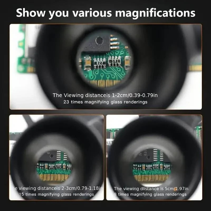 2-LED Head-Mounted Magnifier Glasses – 8x/15x/23x with Repair Light 6