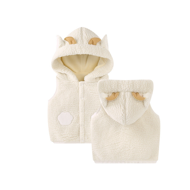 Children's Waistcoat Thickened Baby Girl Vest Waistcoat And Hooded Jacket To Keep Warm 5