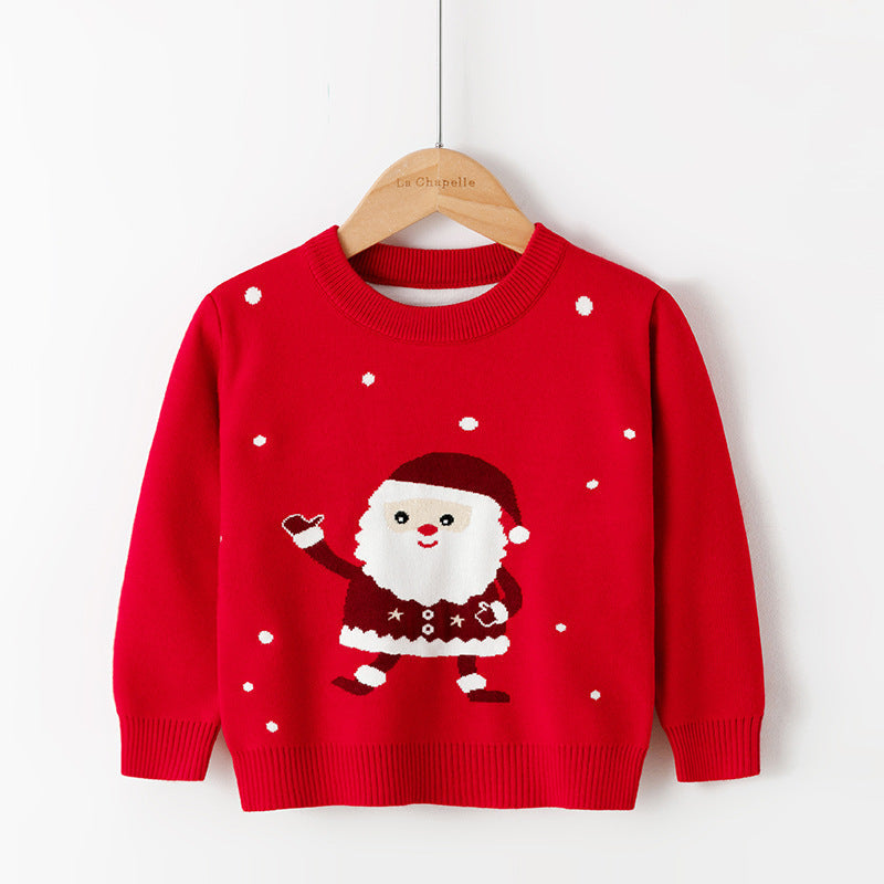 Cotton Double Layer Autumn Winter Christmas Long Sleeved Children's Sweater 12