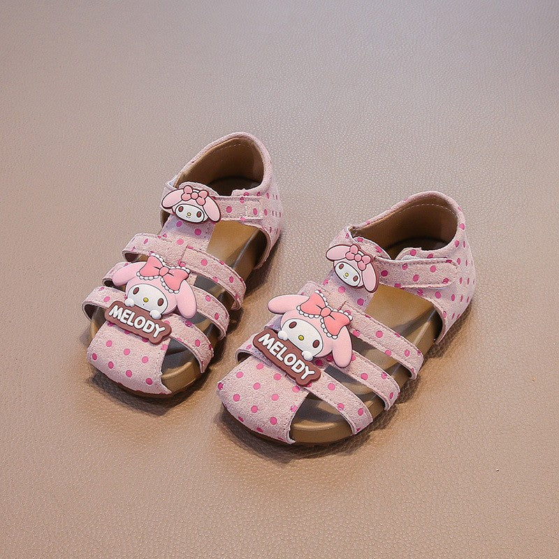 2026 Summer Baby Girls Closed-Toe Roman Sandals, Cute Bow Princess Kids Sandals 5