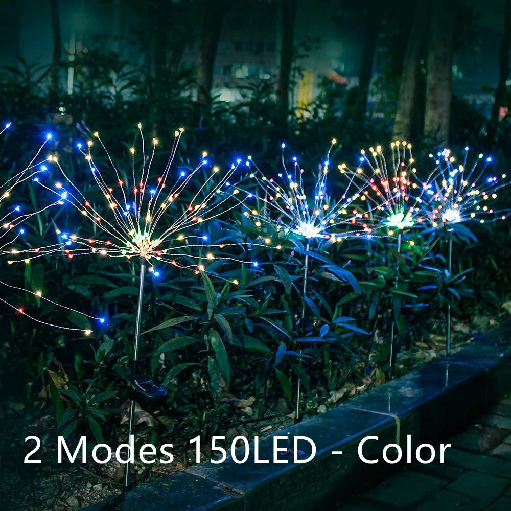 New Ground Plug Solar Fireworks Light LED Light String Copper Wire Outdoor Garden Decoration Star Lights Christmas Lights 21