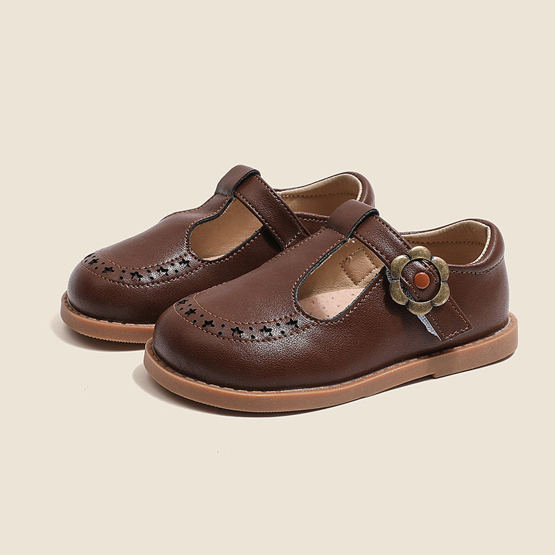 Girls' Leather Shoes Genuine Leather Non-slip Princess Shoes 3