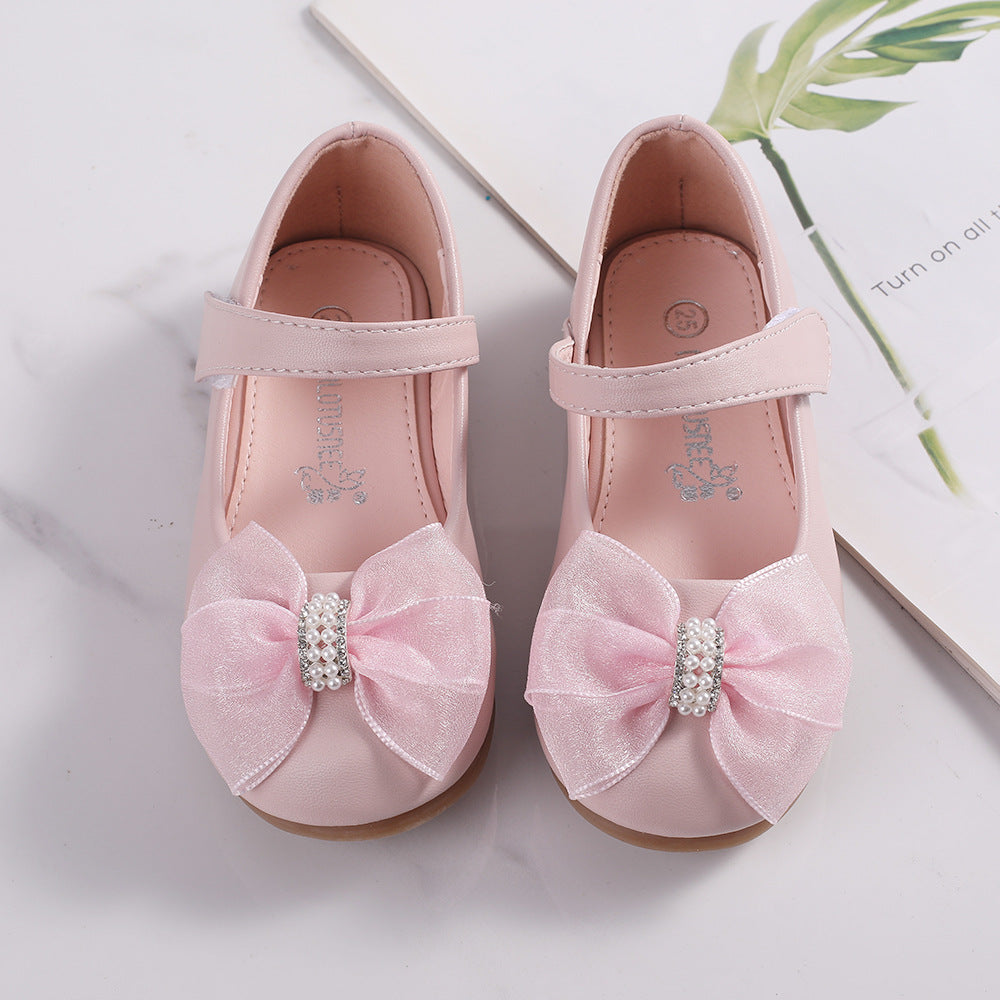 Princess PU Leather Bow Flower Girl Shoes 1