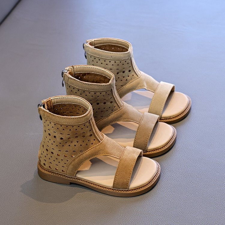 2026 Summer New Kids Shoes, Korean Style Hollow Out Sandals, Elegant Roman Fashion Sandals For Girls And Big Kids 2