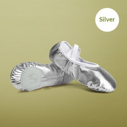 Soft-soled Practice PU Leather Cat-claw Gold And Silver Dance Shoes 8