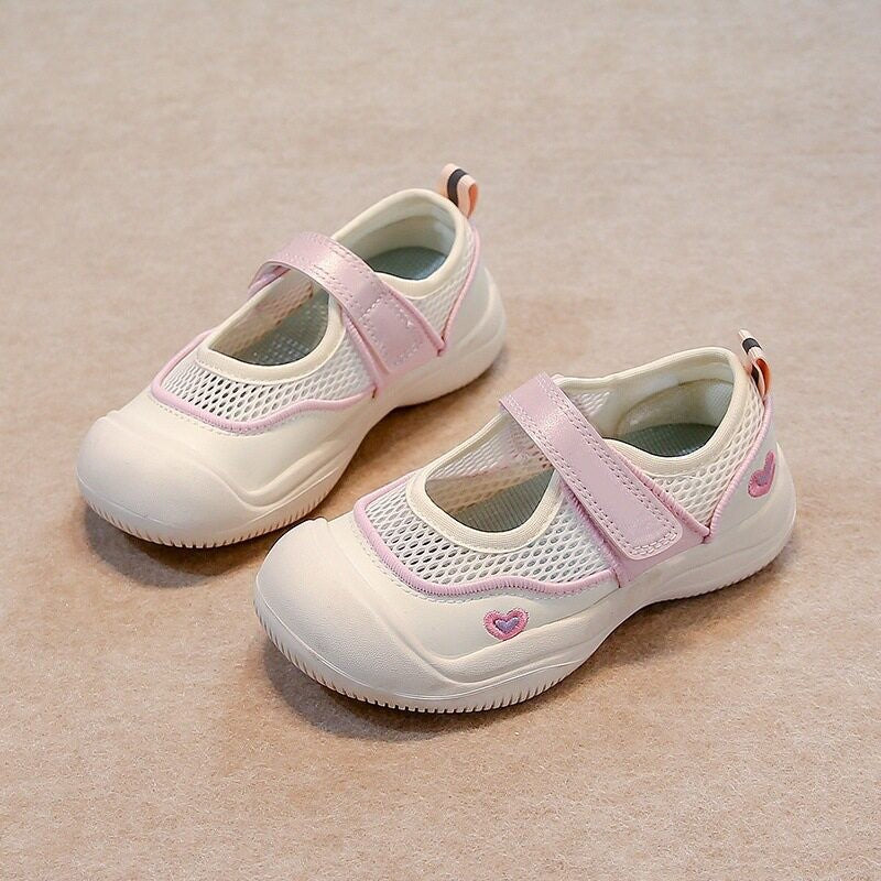 2026 Spring & Summer New Girls Single Mesh Breathable Sandals, Korean Style Toddler Canvas Shoes Versatile Casual Sneakers 6
