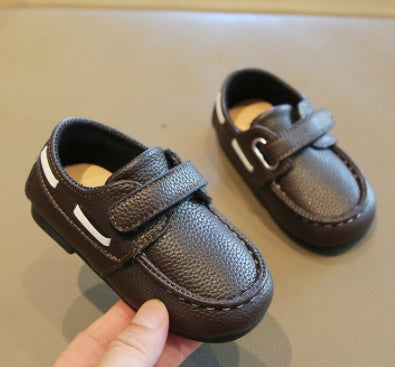 2026 New Autumn British Retro Kids Leather Shoes, Soft Sole Baby Casual Loafers Moccasin Shoes For Boys Toddlers 5