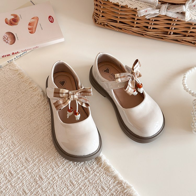 Daughter's Fashion Bow Bright Leather Single Shoes Korean Version Princess Leather Shoes Children's Shoes 4