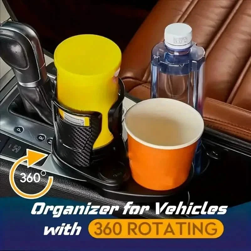 Car Adapter Adjustable Multifunctional Dual Cup Holder With Phone Holder Aromatherapy Organizer 5