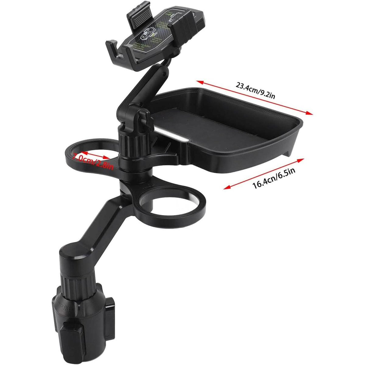 Car Cup Holder Detachable Extender Food Tray with Phone Holder 4