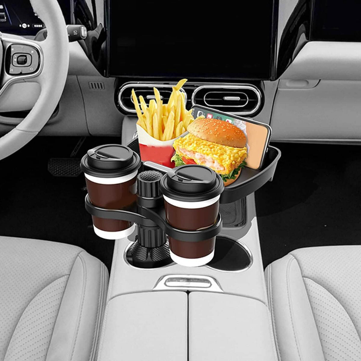 Car Cup Holder Detachable Extender Food Tray with Phone Holder 1