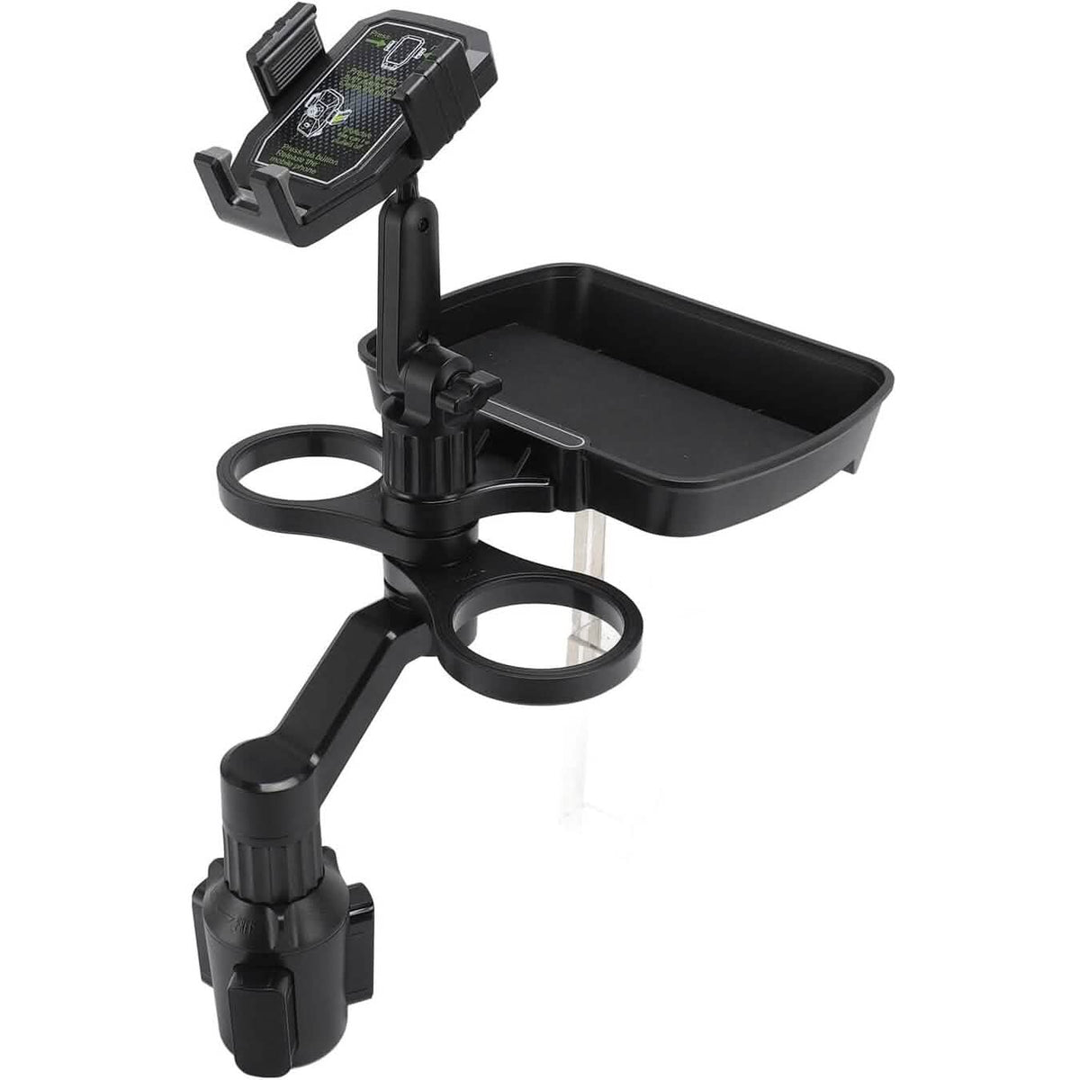 Car Cup Holder Detachable Extender Food Tray with Phone Holder 2