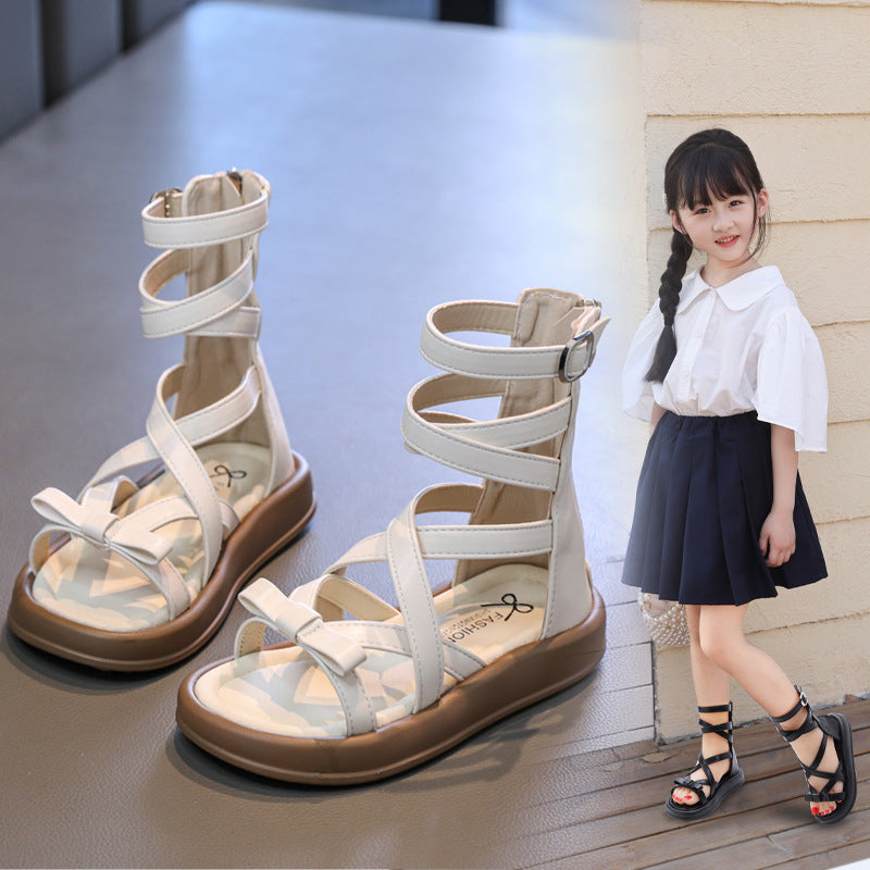 New Summer Fashionable All-Match Roman Shoes For Little Princesses And Girls 4