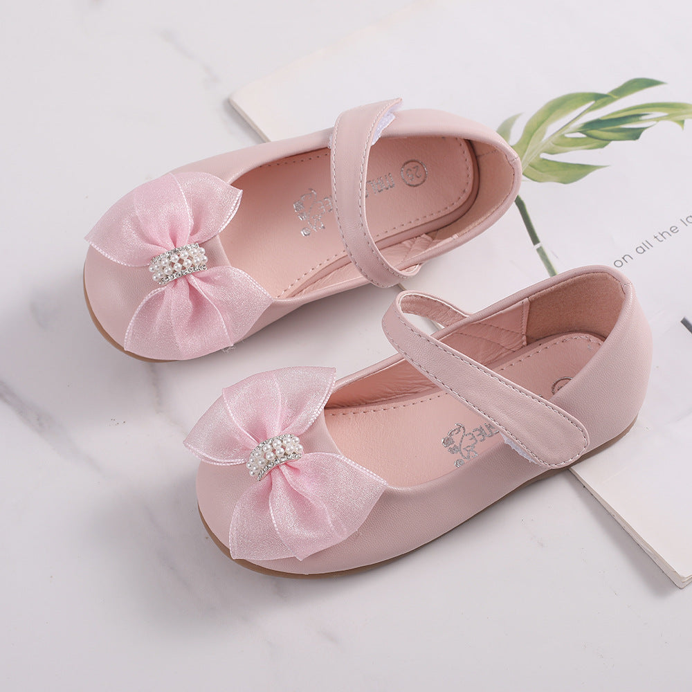 Princess PU Leather Bow Flower Girl Shoes 5