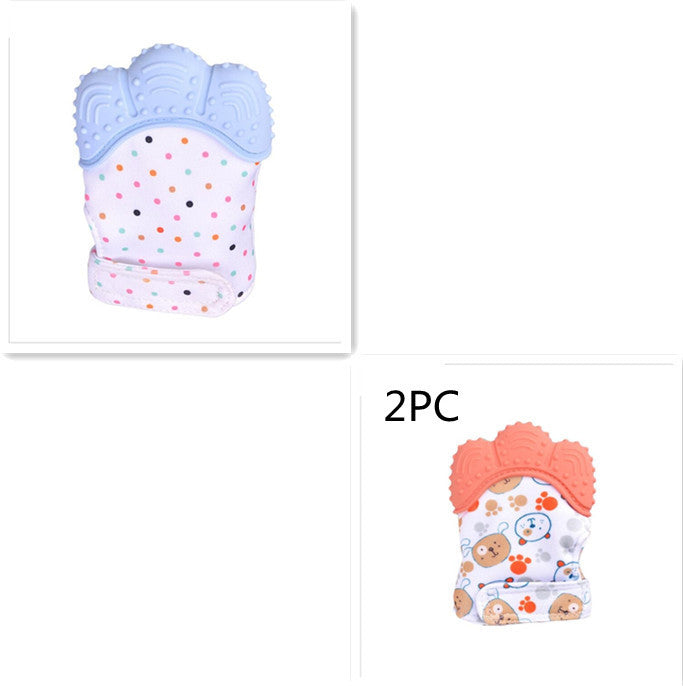 Baby teether baby anti-bite silicone molar gloves children's sound toys 17