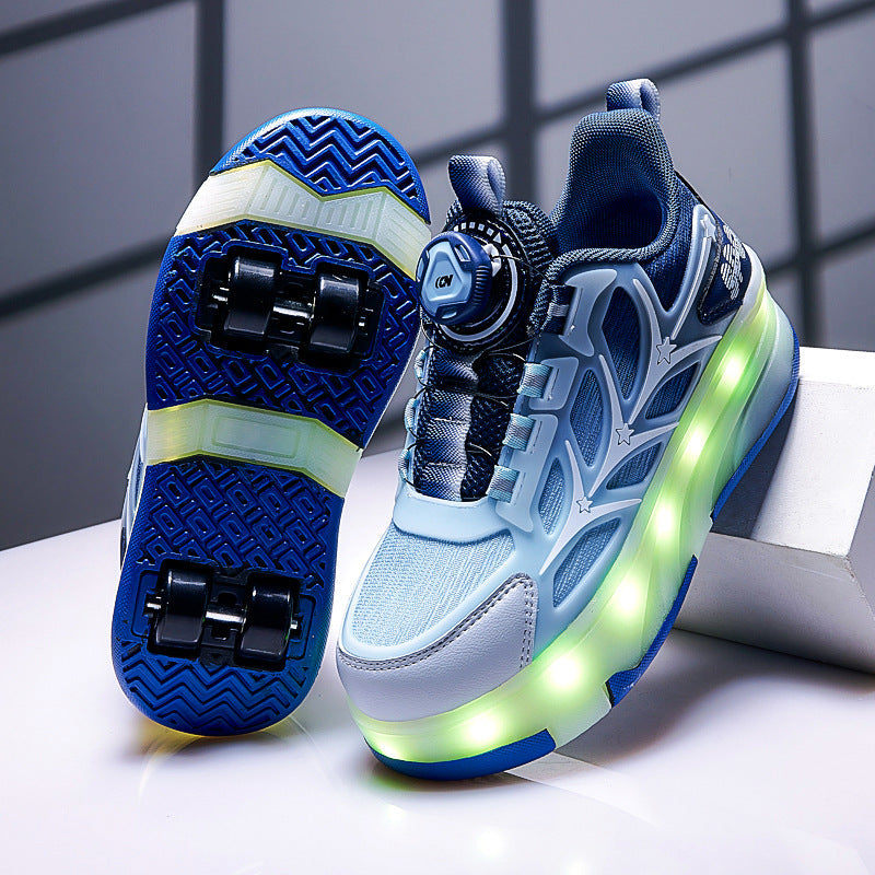 Four-Wheel Childrens Flashing Mesh Roller Skates 2