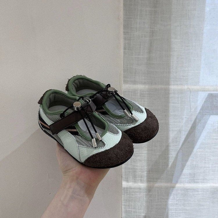2026 New Summer Korean Style Girls Hollow Low Cut Sneakers, Color Block Breathable Mesh Casual Sports Shoes For Kids 3